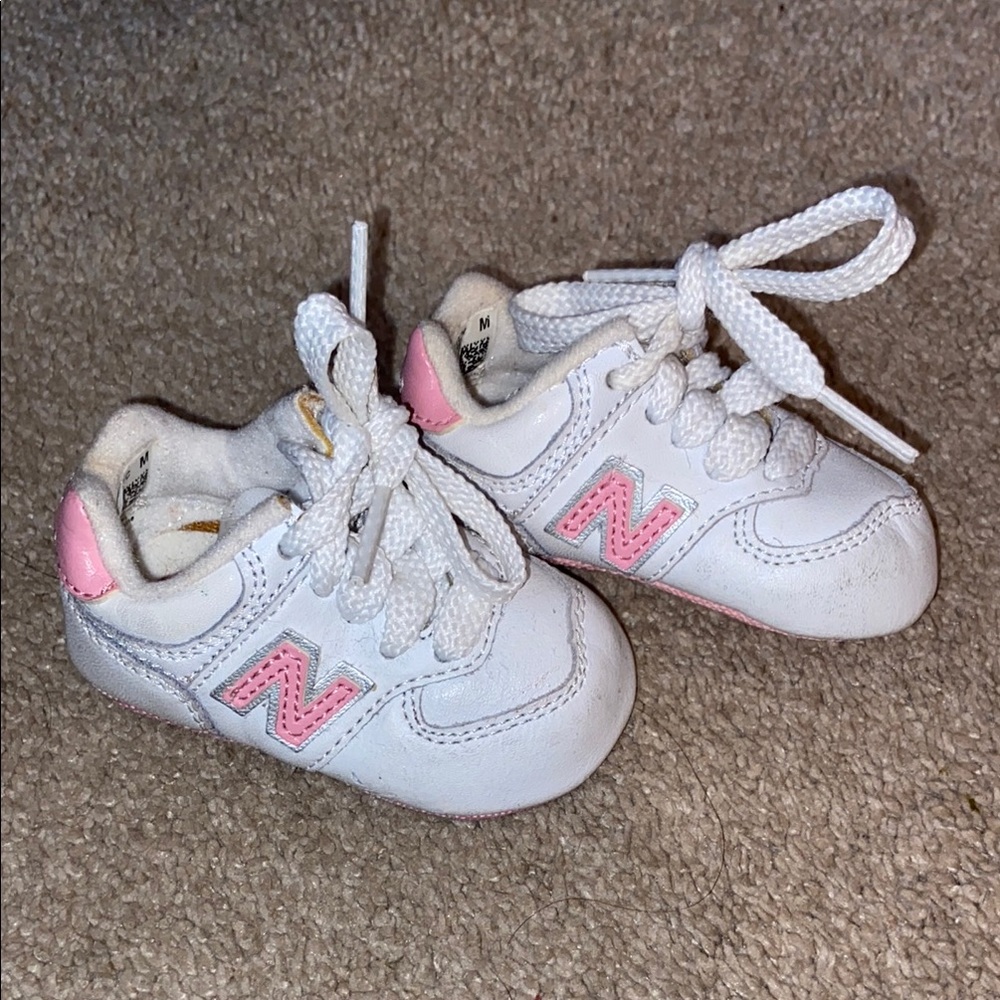 New Balance Baby Walker Shoes White and Pink Comfort and Support